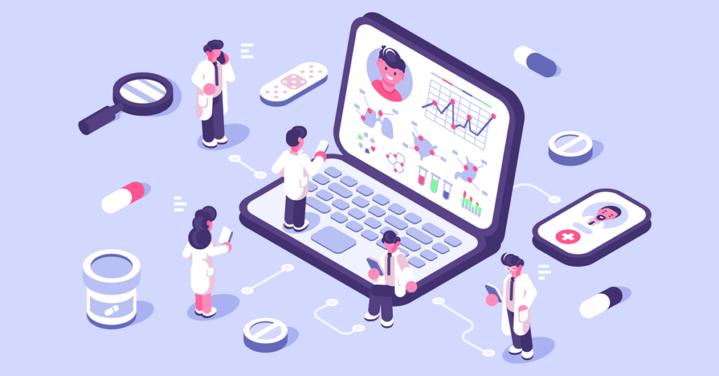 Patient using blockchain to access medical reports.