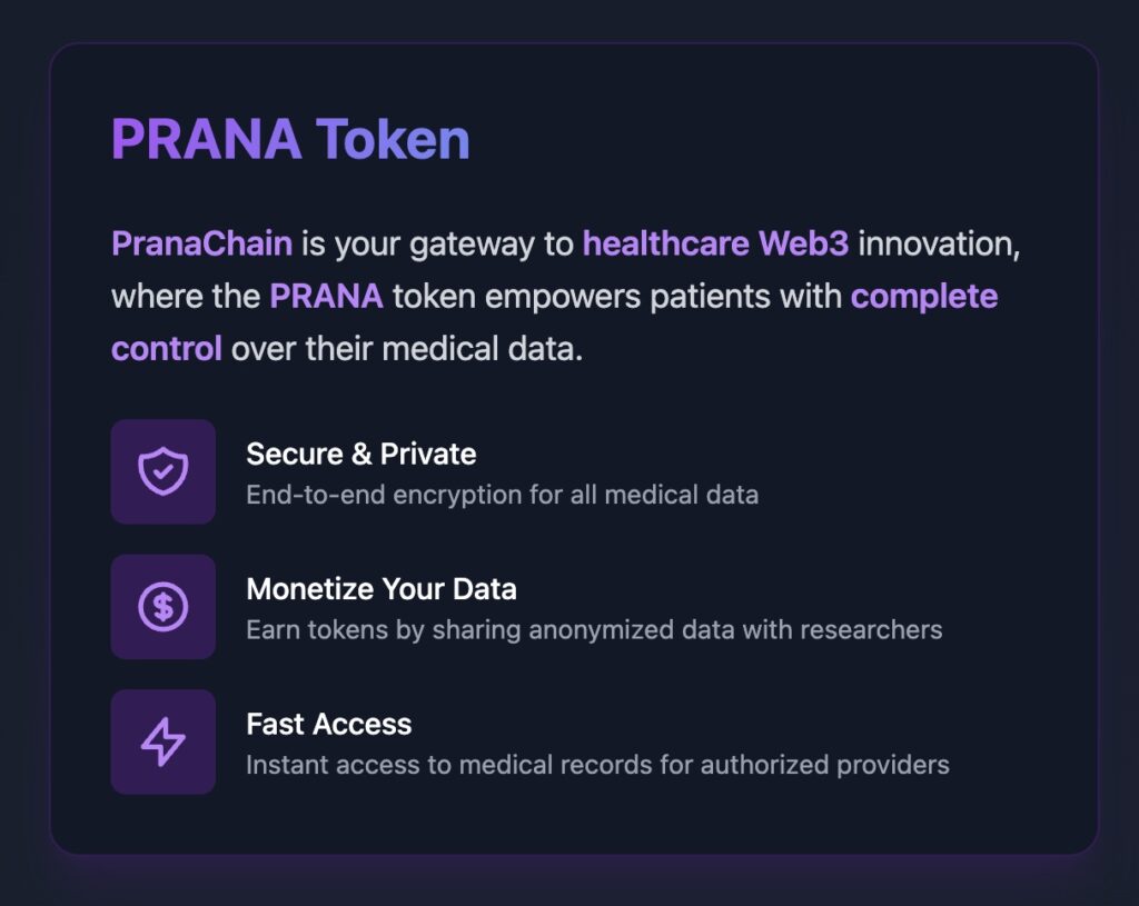 PranaChain crypto token presale interface on website"