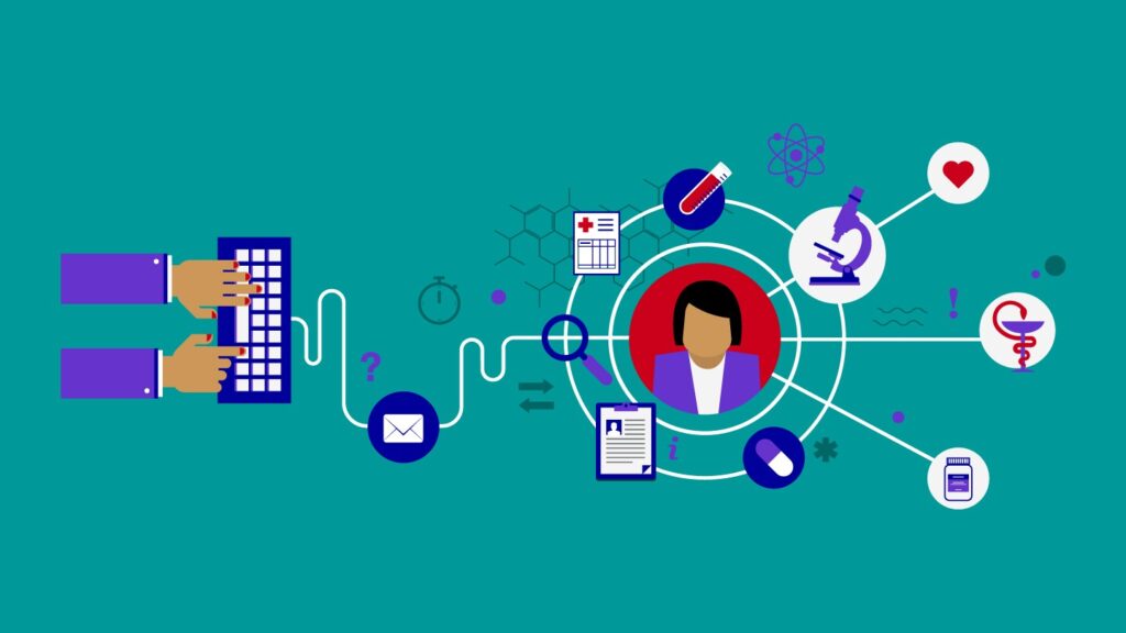 Patient dashboard interface to control health data access via blockchain